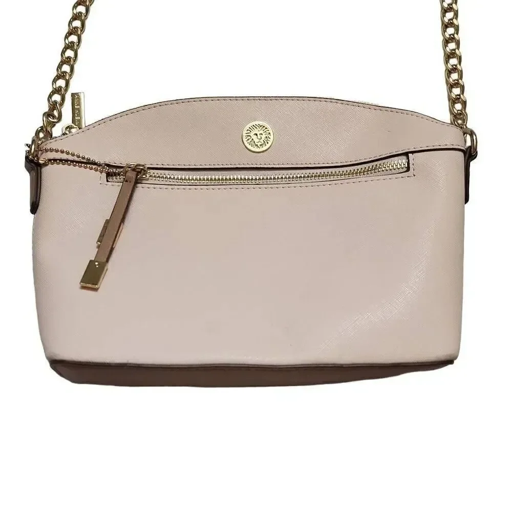 Anne Klein Ladies Pink, Gold & Tan Shoulder Bag
